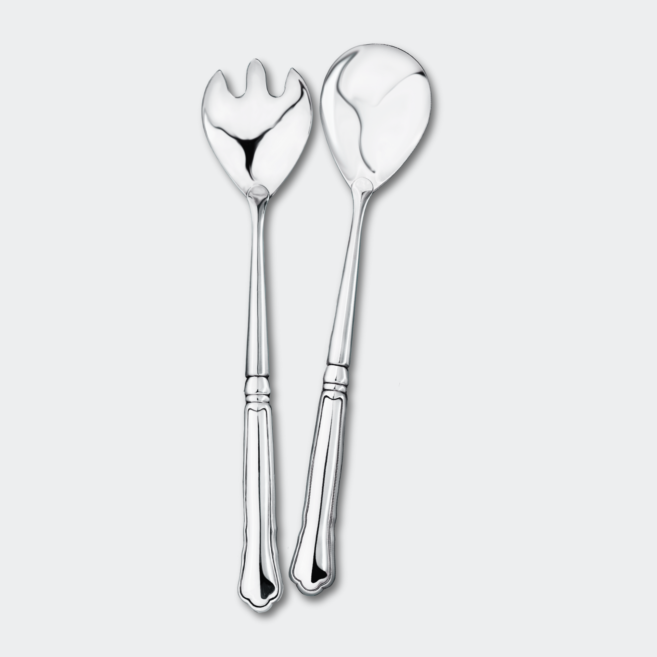 Chippendale salladsbestick i äkta silver