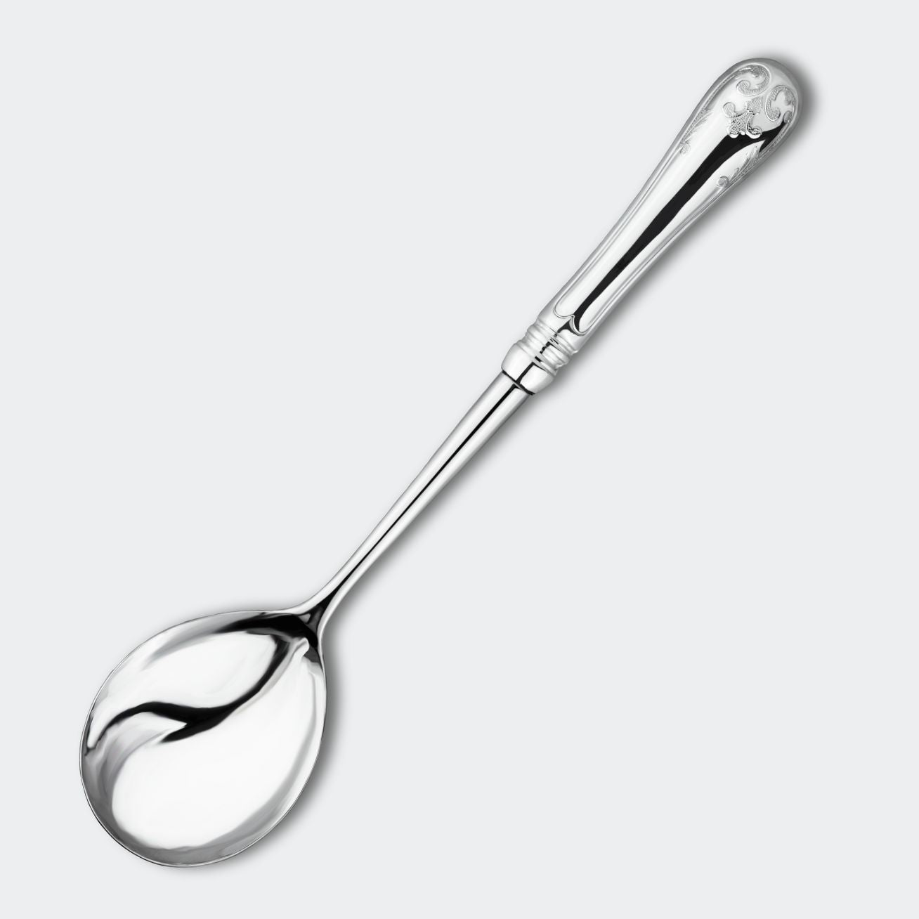 Gammal Fransk Serveringssked i äkta silver