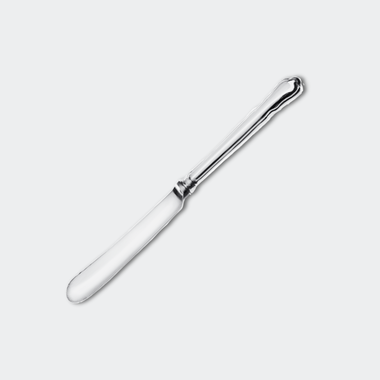 Chippendale smörkniv i nysilver
